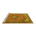 thumbnail image 2 of Ahgly Company Machine Washable Indoor Round Medallion Yellow Traditional Area Rugs, 6' Round, 2 of 4