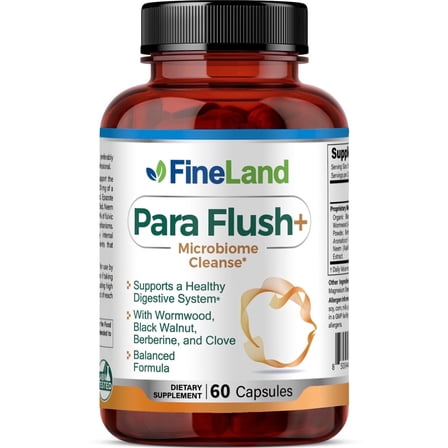 Fineland Vitamins PARA FLUSH   Microbiome Cleanse Supports Digestive System 60 Capsules