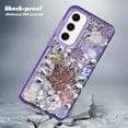 thumbnail image 2 of For Samsung Galaxy A16 5G / SM-A166 Luxury Diamond Rose 3D Leaf Design Raised lip Screen Camera Protection Shockproof Case Cover Purple, 2 of 5