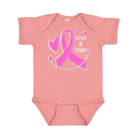 

Inktastic Love Care Cure Breast Cancer Awareness Pink Ribbon Gift Baby Boy or Baby Girl Bodysuit