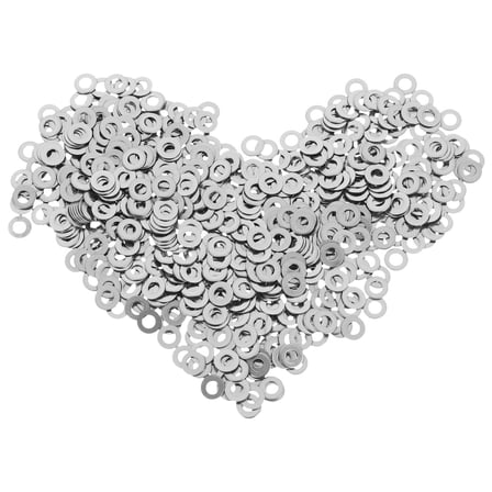 WHAMVOX  500 Pcs Metal Gaskets Stainless Steel Washers Assorted Silver