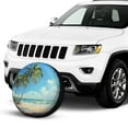 thumbnail image 2 of KAKALAD Beach Palm Trees 05 Spare Tire Cover Universal Car Vehicle Tools For Rv SUV Truck Camper Travel Trailer Accessories Buckle 14” Inch, 2 of 6