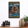 thumbnail image 2 of Monterey, California, Sea Otter, Mosaic (12x18 Aluminum Art, Indoor Outdoor Metal Sign Decor), 2 of 5