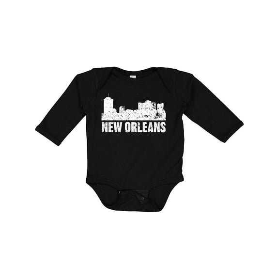 Inktastic New Orleans Skyline Grunge Boys or Girls Long Sleeve Baby Bodysuit