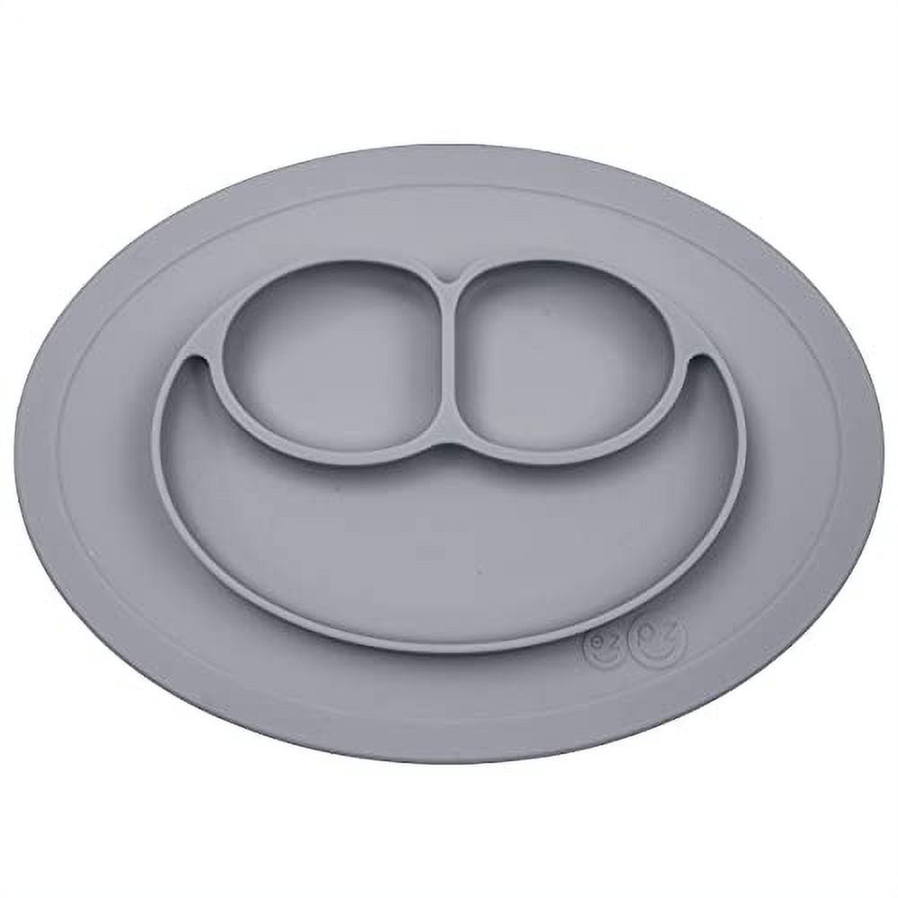 ez pz Mini Mat (Gray) - 100% Silicone Suction Plate with Built-in Placemat for Infants + Toddlers - First Foods + Self-Feeding - Comes with a Reusable Travel Bag - image 3 of 3