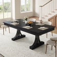 thumbnail image 4 of 71-Inch Dining Table with 2 Drawers – Rectangular for 6-8, Double Pedestal & Sturdy Frame, Industrial Wooden Kitchen Table for Dinner, 4 of 10
