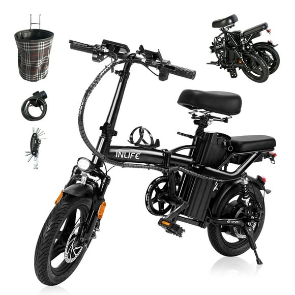 Inlife 14" Folding Electric Bike 15AH Battery Ebike 900W Electric Folding Bicycle 35 Miles Range