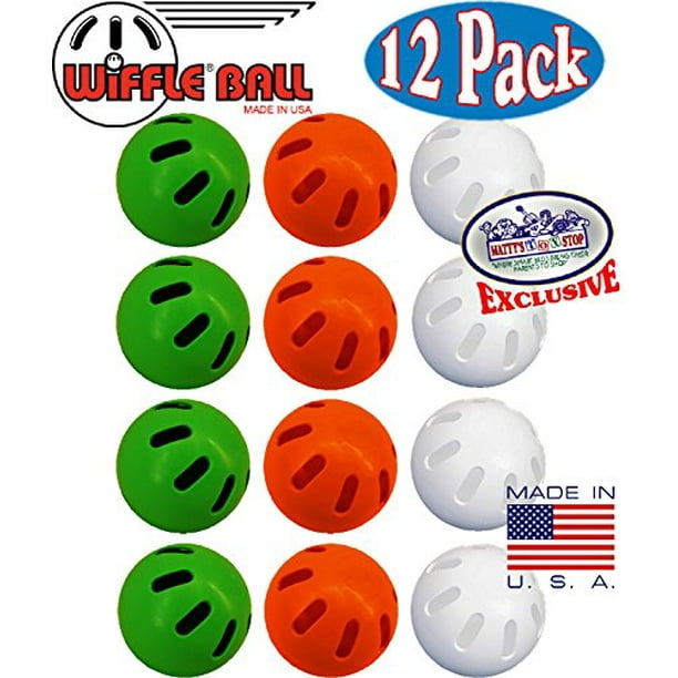 Wiffle Balls Green, Orange & White Official Size Baseballs "Matty's Toy