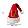 thumbnail image 3 of Luoshdecor 7.2in Monogram Christmas Santa Hats Tree Hanging, Red Velvet Hat with Gold Embroidered Letter Hats Letter Xmas Tree Decorations for Family Holiday Decor(U), 3 of 8