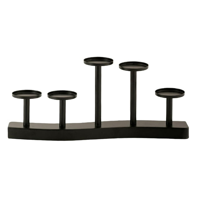 Candelabro de estilo nórdico, adorno de candelabro, candelabro de centro de mesa, soporte de palo de regalo para boda, mesa de té, , mesa de , negro