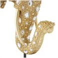thumbnail image 4 of 13" x 8" Gold Resin Beaded Elephant Sculpture with Rhinestone Accents and Black Metal Stand, by DecMode, 4 of 9