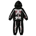 thumbnail image 2 of HAYIMI Boys Girls Halloween Skeleton Printed 2 Piece Outfit Set, Long Sleeve Hooded Sweatshirt with Graphic Joggers Pants, Kids Holiday Loungewear Tracksuit Clothes Sets, 2 of 5