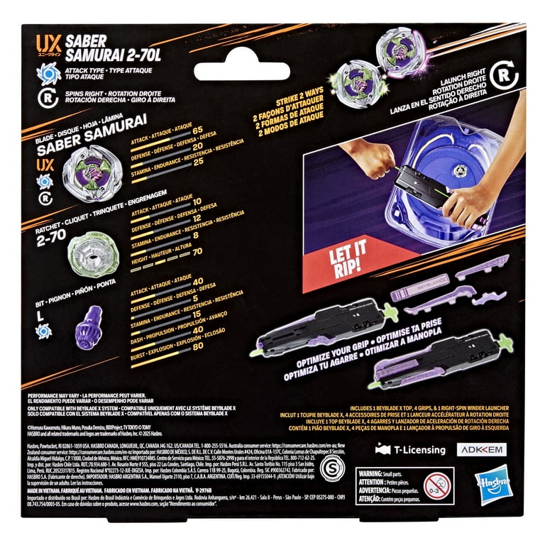 Beyblade X Victory Grip Right-Spin Launcher Set with Right