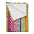 thumbnail image 2 of Striped Soft Flannel Fleece Throw Blanket, Colorful Retro Stripes Circles Boho Pattern 90's Style Rainbow Art Print, Cozy Plush for Indoor and Outdoor Use, 70" x 90", Multicolor, by Ambesonne, 2 of 5