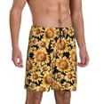 thumbnail image 2 of Kdxio Sunflowers 1 Print Mens Sleep Shorts Bottoms Soft Comfy Pajama Wear Pants with Drawstring Pockets, 2 of 5