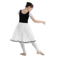 thumbnail image 2 of Sxiwei Kids Girls Bubble Sleeve Ballet Dance Princess Dress Tutu Skirt Gymnastics Dancewear Black 5-6, 2 of 7