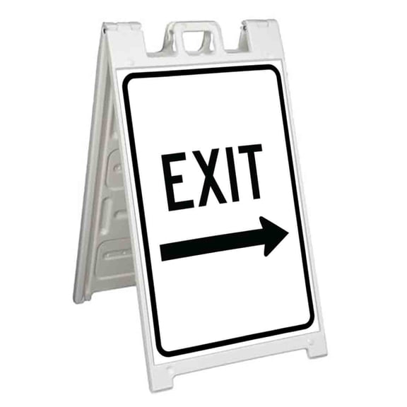 Exit Right Arrow (24" X 36") Standard A-Frame Signicade, Includes Decal Applied To Stand
