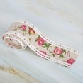 thumbnail image 2 of Flower Stretch, Rose Pattern Anniversary Burlap Roll Flower Ribbon, For Wedding DIY Handmade, 2 of 8