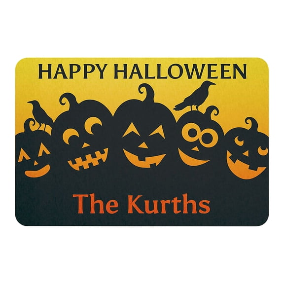 Halloween Non-Slip Doormat, Witch and Pumpkin Pattern Soft Decorative Rugs for Front Door Bathroom Bedroom, Halloween and Thanksgiving