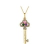 Keepsake Personalized Family Jewelry Family Key Pendant with Birthstones available in Sterling Silver, Gold over Silver, Yellow and White Gold