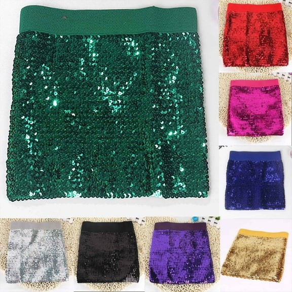 Brondbend Women's Skirts Midi Skirt Solid Color High-Elastic Mid-Calf Skirt Sequin Retro Dress Lightweight Dress Travel My Order Black Skirt for Women Size-Free Size