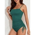thumbnail image 6 of Women's Ribbed One Piece Tummy Control Swimsuit Cheeky Tie Side High Cut Bathing Suit Swimwear, 6 of 8