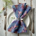 thumbnail image 6 of Vargottam Tropical Wild Cat Cotton Napkins - Set of 12, 20x20 Inches, Purple, Durable & Absorbent, Perfect for Nature Inspired Dining, Spring Celebrations, Outdoor Events - Machine Washable, 6 of 7