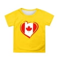 thumbnail image 1 of MEZZALL T-Shirt à Manches Courtes pour Filles, T-Shirt d'Été à Col Rond, T-Shirts Coupe Décontractée, Hauts Basiques, Jaune, 3-4 Ans, 1 of 4