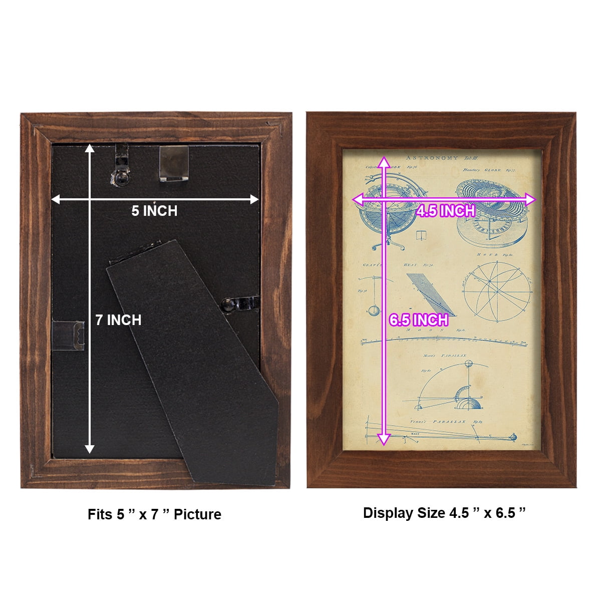 Vintage Astronomy III -Framed Print w/glass-Chestnut