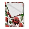 thumbnail image 2 of Flower Soft Flannel Fleece Throw Blanket, Pattern with Colorful Poppy Flowers Polkadot Background Classic Style, Cozy Plush for Indoor and Outdoor Use, 50" x 70", Red Green Dried Rose, by Ambesonne, 2 of 5