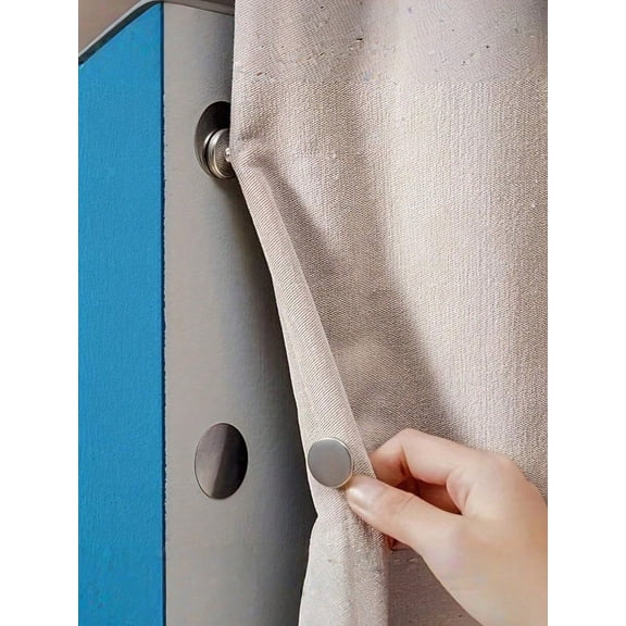 24Pairs Magnetic Curtain Closure, Curtain Weights Magnets Clips with Tack Drapery Magnetic Holder Buckle