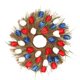 thumbnail image 2 of Corona para puerta de entrada, corona artificial, guirnalda de flores con hojas verdes, Blanco Rojo Azul 40cm, 2 of 8
