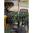 thumbnail image 4 of Outdoor Tablecloth with Umbrella Hole and Zipper, Green Leaves Square Table Cloth 54x54 Inch Waterproof Tablecloth, Elegant Pastoral Summer Botanical Watercolor Picnic Table Cover for Patio Camping, 4 of 7