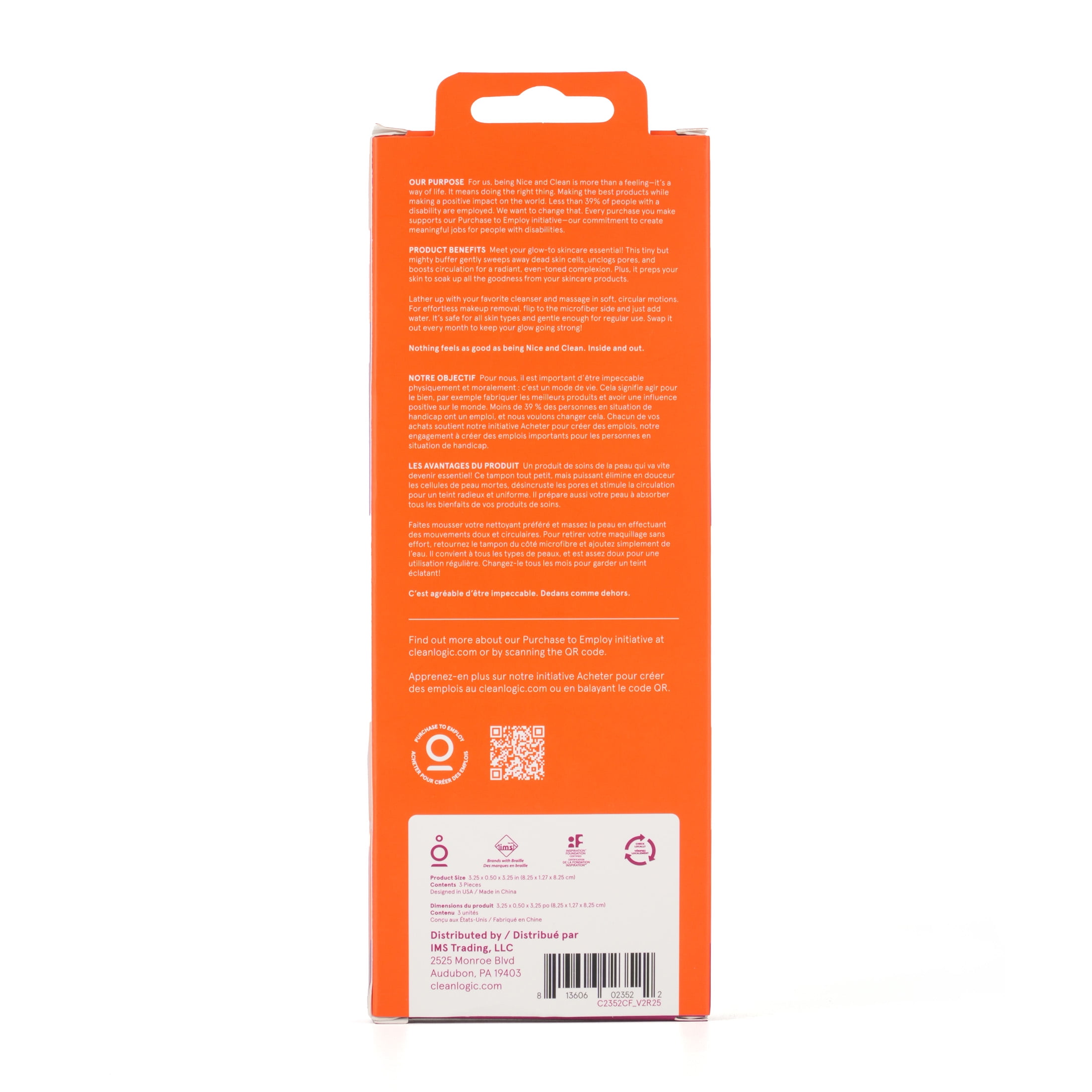 Tampons pour le visage à double texture Cleanlogic 3 unités