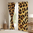 thumbnail image 3 of jejeloiu Cheetah Print Black Out Curtains,Leopard Pattern Curtains Pack of 2 (42x63 Each),Orange Black Bedroom Curtains For Teens Kids,Breathable Home Decor, 3 of 6