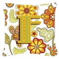 thumbnail image 2 of Letter I Floral Mustard and Green Fabric Decorative Pillow, 2 of 6