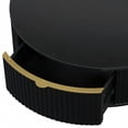 thumbnail image 4 of Atumcto Modern Farmhouse Round Coffee Table with Storage Drawers, Fluted Center Table with Gold Handles for Living Room, Black, 4 of 10