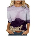 thumbnail image 2 of JURANMO 3/4 Sleeve T Shirts for Women 2024,3/4 Length Sleeve Womens Tops 2024 Casual Summer Blouses Crewneck Marble Printed Cute Tops Loose Fit Pullover, 2 of 5