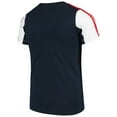 thumbnail image 3 of Girls Youth 5th & Ocean by New Era Navy Boston Red Sox Striped V-Neck T-Shirt, 3 of 4