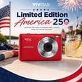 thumbnail image 5 of Vivitar PopCam America 250 Digital Camera – USA Celebration Edition, Old Glory Red 48MP Camera with Full HD 1080P Video, 3" Flip Screen, 16X Zoom Compact Vlogging Camera with Built-in Mic, 5 of 5
