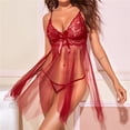 thumbnail image 2 of Lencería Sexy sin entrepierna para mujer, Conjunto de sujetador hueco de encaje, eróticos disfraces, vestido de muñeca de bebé de peluche, sujetador abierto en V profundo, ropa interior porno, 2 of 4