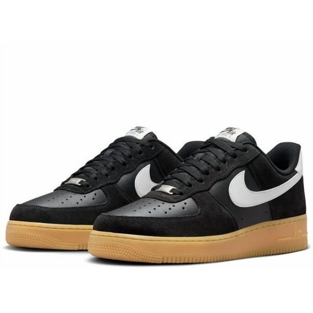 Ni&ke Air Force One Low Top Black Sneakers White Swoosh Shoes Trainers Men Size
