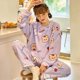 thumbnail image 1 of Conjunto de pijama de dibujos animados para mujer, ropa de dormir con Tops de manga larga y pantalones, traje de 2 piezas grueso para mantener el calor, otoño e invierno, 2022, 1 of 4