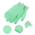 thumbnail image 3 of Guantes de ducha de nylon únicos 1 par Guantes exfoliantes para baño 8.07"x4.92" Verde, 3 of 6