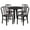 Black-Antique Gold, variant on Flash Furniture Chad Commercial Grade 30" Round White Metal Indoor-Outdoor Table Set with 4 Vertical Slat Back Chairs