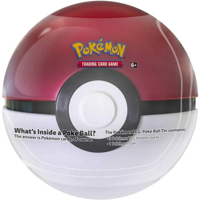 Pokémon TCG: Poke Ball Tin Red - Paquete de 3 refuerzos con