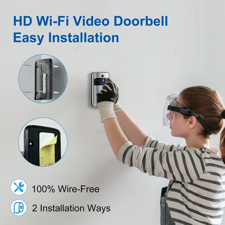 EUKI Wireless WiFi Video Doorbell Camera With Chime, 2K HD Smart Video