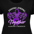 thumbnail image 4 of Inktastic Staying Strong Together Alzheimer's Awareness Purple Ribbon Women's Plus Size T-Shirt, 4 of 5