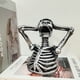 thumbnail image 3 of Yuarrent Escultura de busto de calavera loca - Innovador Agrega toque espeluznante Escultura de medio cuerpo Rompe las reglas Esqueleto Kits de decoración para fiestas, 3 of 6