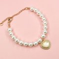 thumbnail image 6 of Visland Pet Necklace Smooth Surface Full Luster Fade-Resistant Dress-up Adjustable Cat Dog Decorative Faux Pearl Heart Necklace Party Favor, 6 of 10